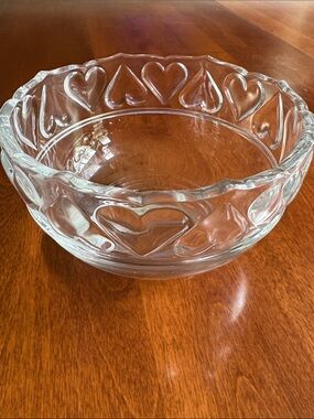 Tiffany & Co. Crystal Heart Patterned Bowl